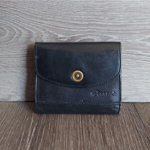 Fossil Vintage Black Genuine Leather Trifold Wallet